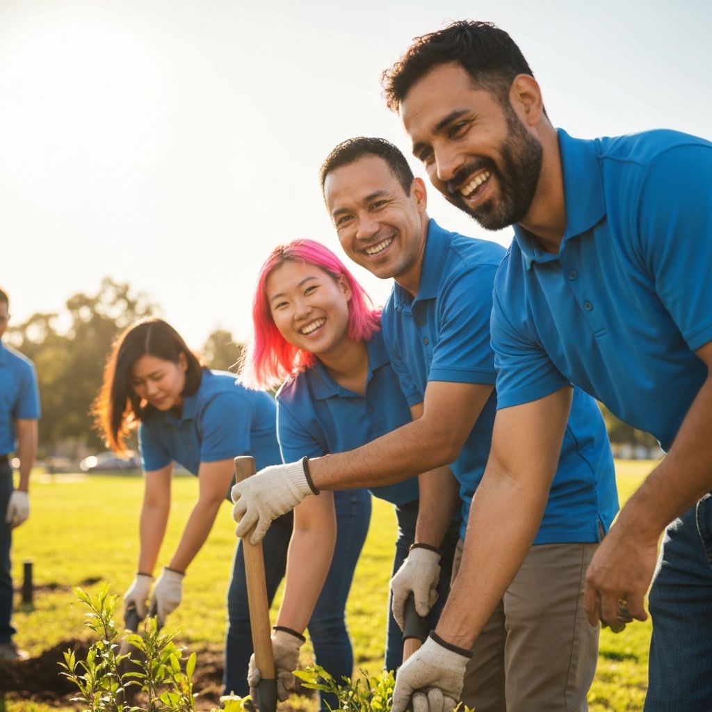 Rotary members engaged in community service